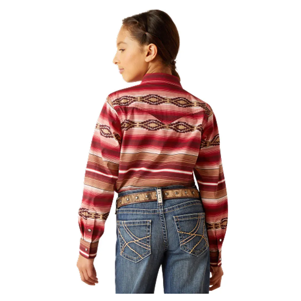 10046420 Ariat Girls Serape Shirt - Blushing Serape Print