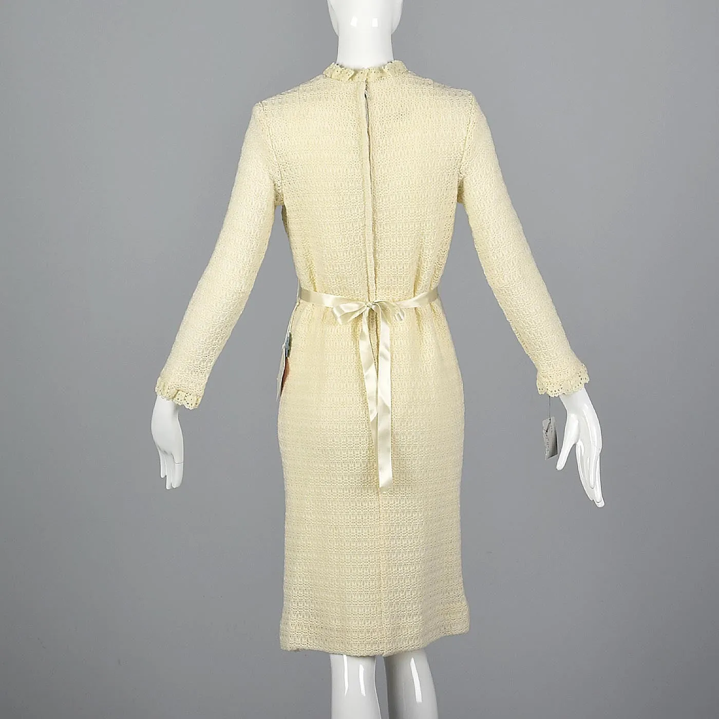 1960s Deadstock Cream Sweater Dress