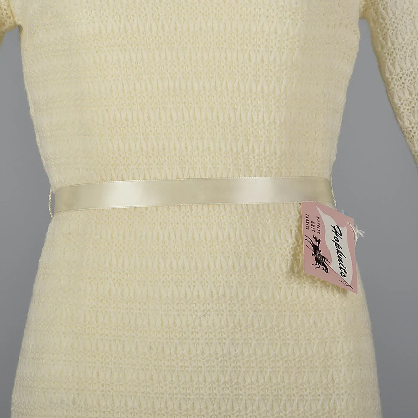 1960s Deadstock Cream Sweater Dress