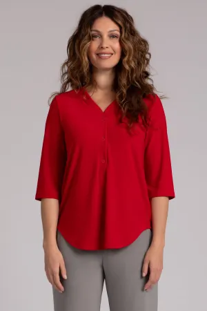 3 Button Easy Henley | Poppy