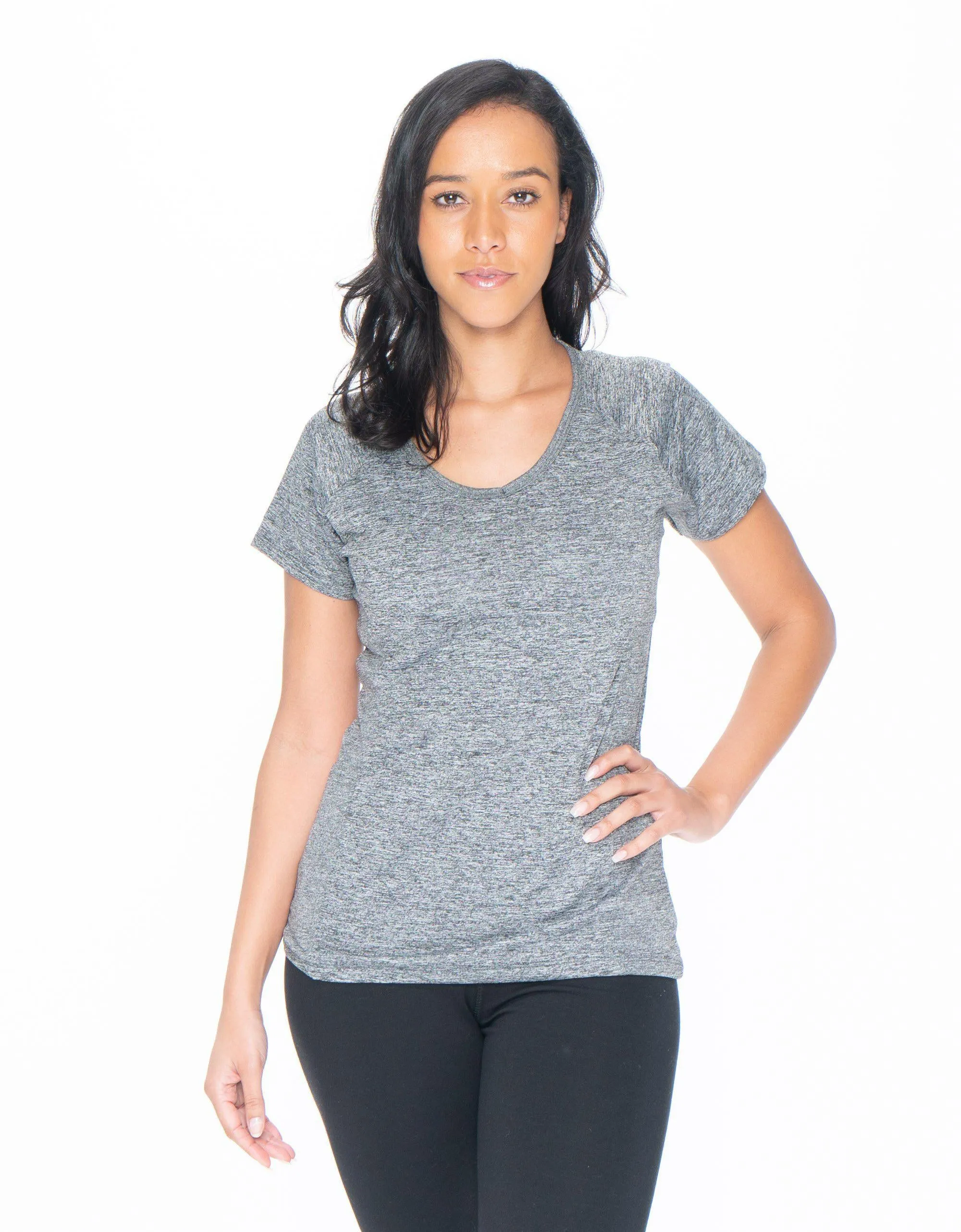 3 Pack Gray Active Wear V-neck Tee Shirt