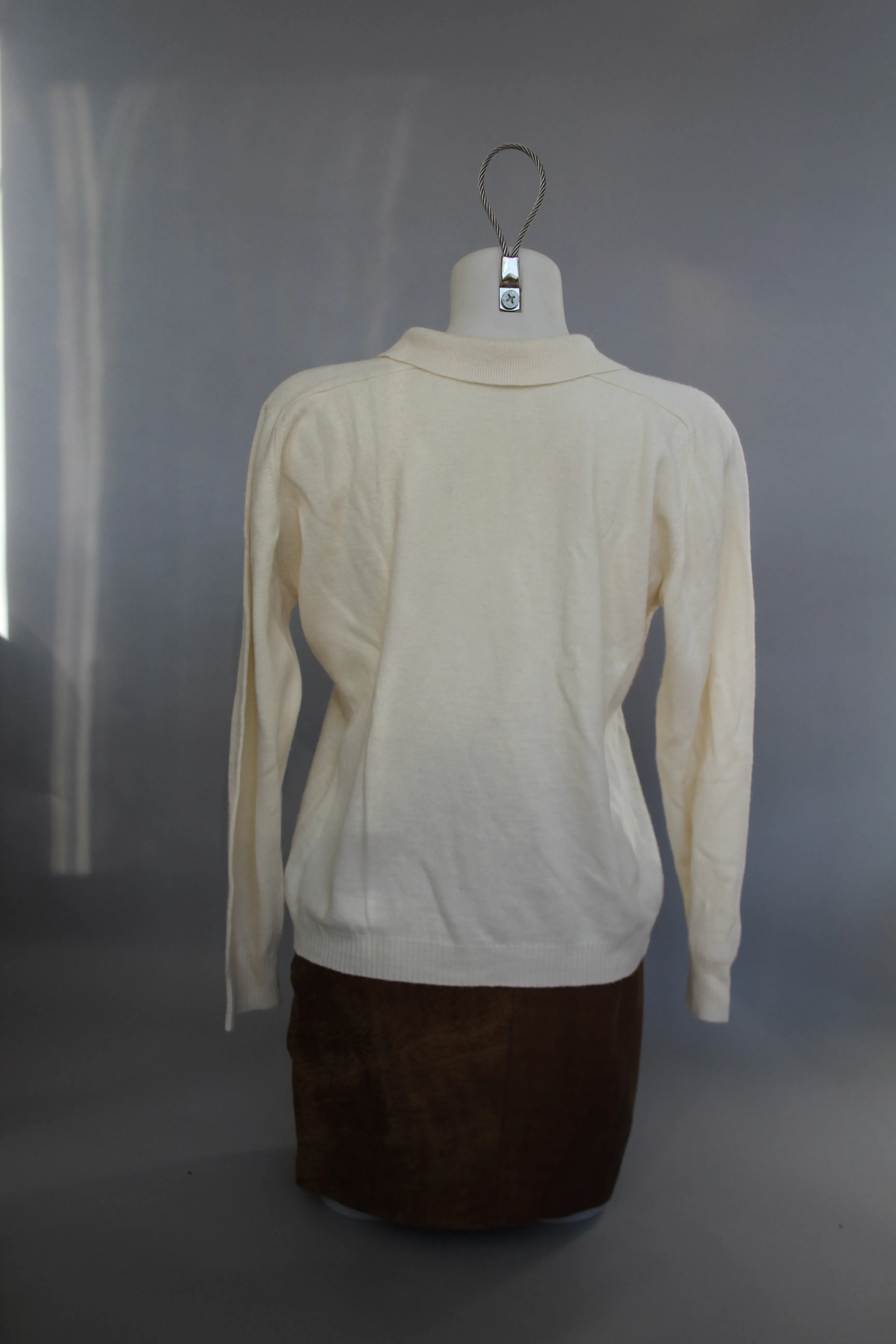 80s Rodier Wool-Blend Henley - M/L