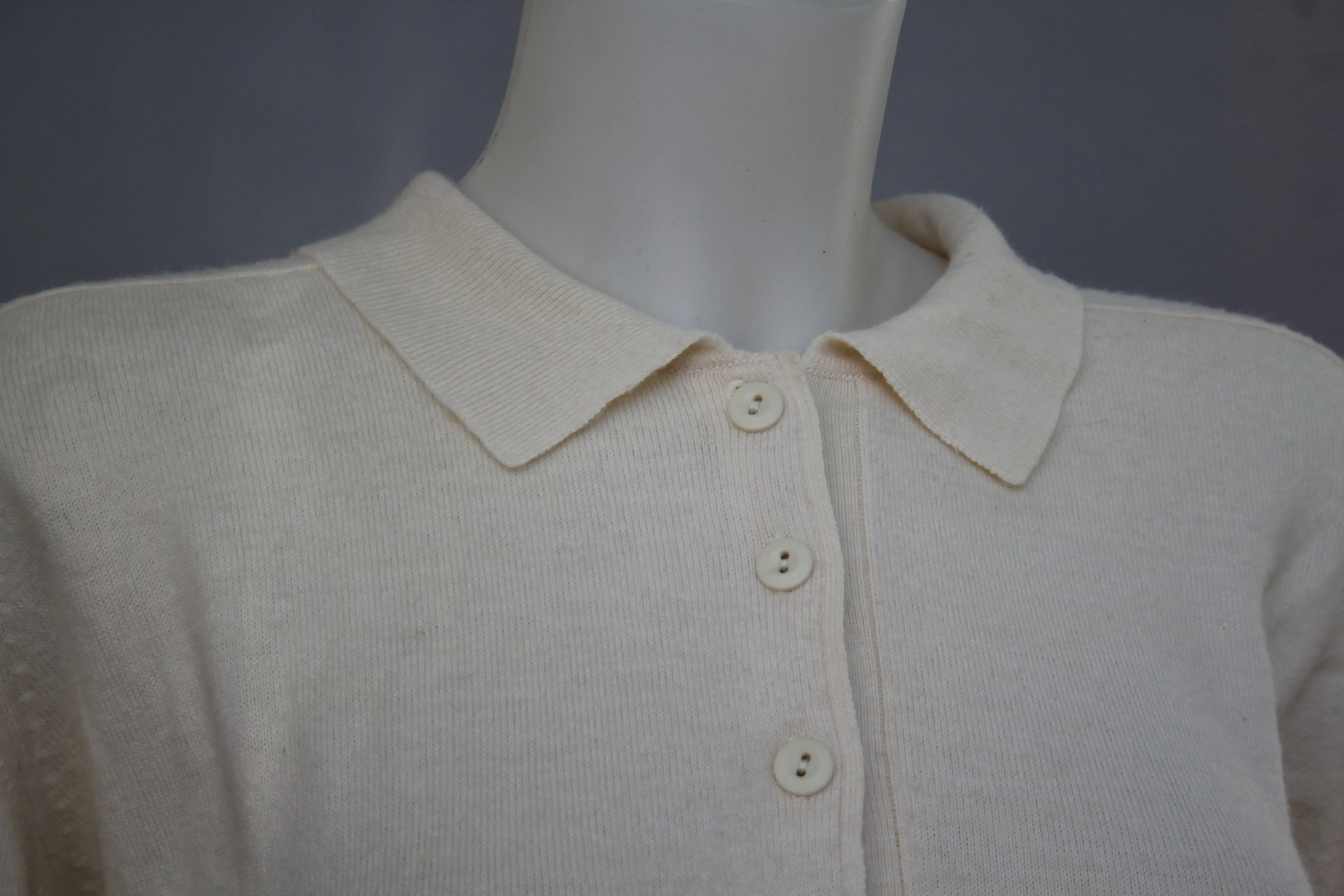 80s Rodier Wool-Blend Henley - M/L