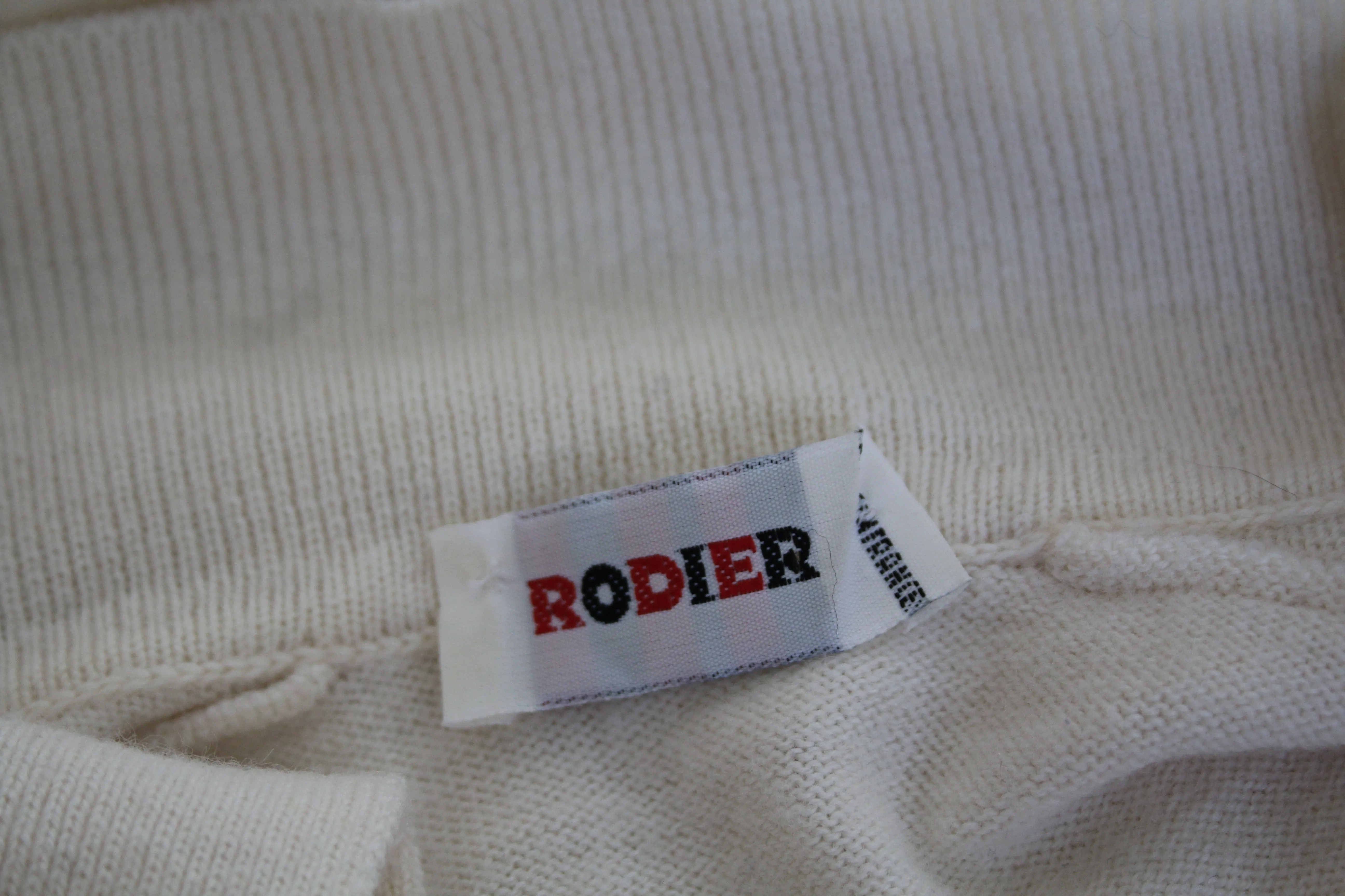 80s Rodier Wool-Blend Henley - M/L