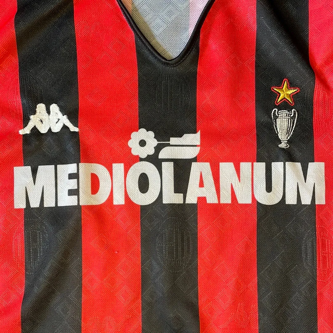 Ac Milan 1988 Home Shirt - Extra Large - 9/10 Condition - Authentic 1988 Shirt - Long Sleeve