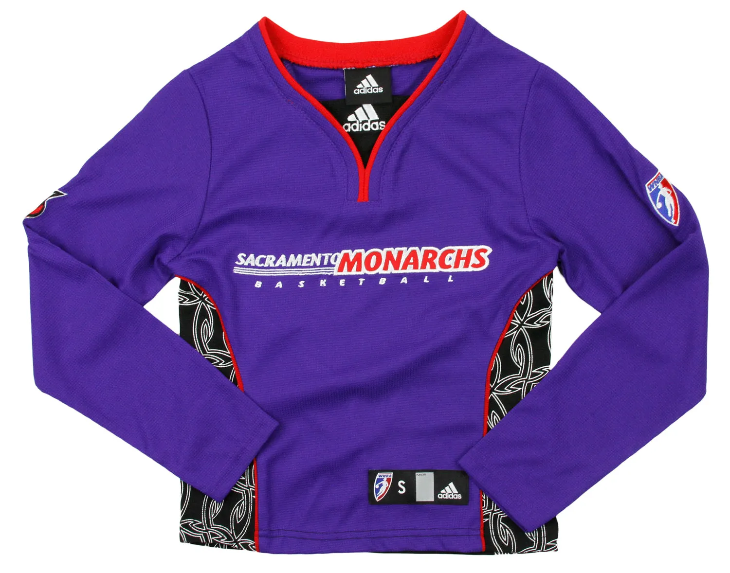 Adidas WNBA Basketball Youth Girls Sacramento Monarchs Long Sleeve Shooting Shirt