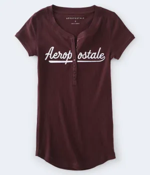 Aeropostale Aero Logo Ribbed Henley