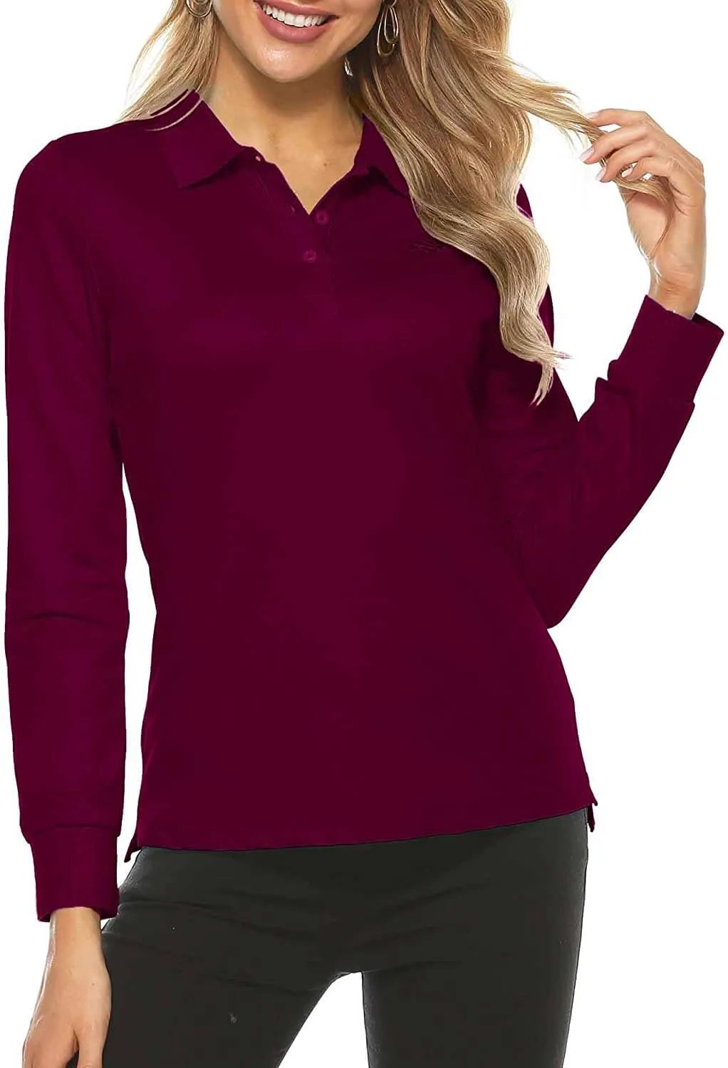 AjezMax Womens Golf Shirts Long Sleeve Polo Shirt