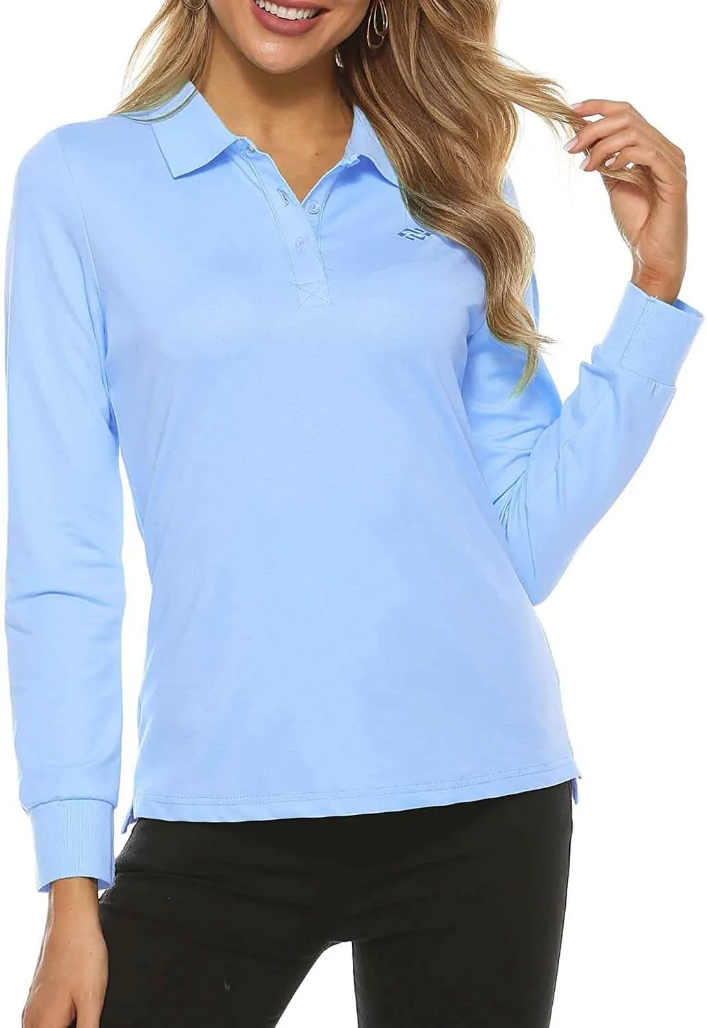 AjezMax Womens Golf Shirts Long Sleeve Polo Shirt