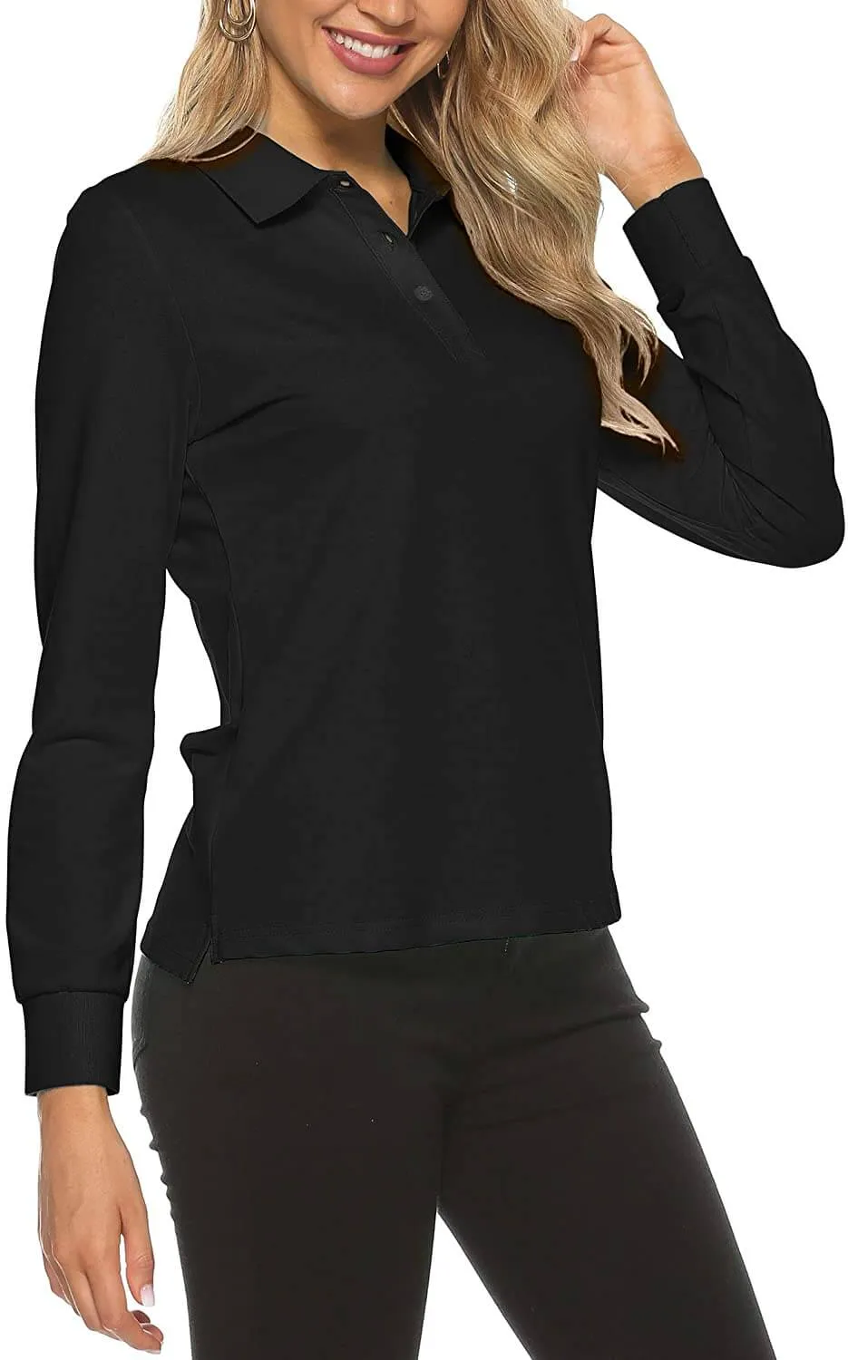 AjezMax Womens Golf Shirts Long Sleeve Polo Shirt