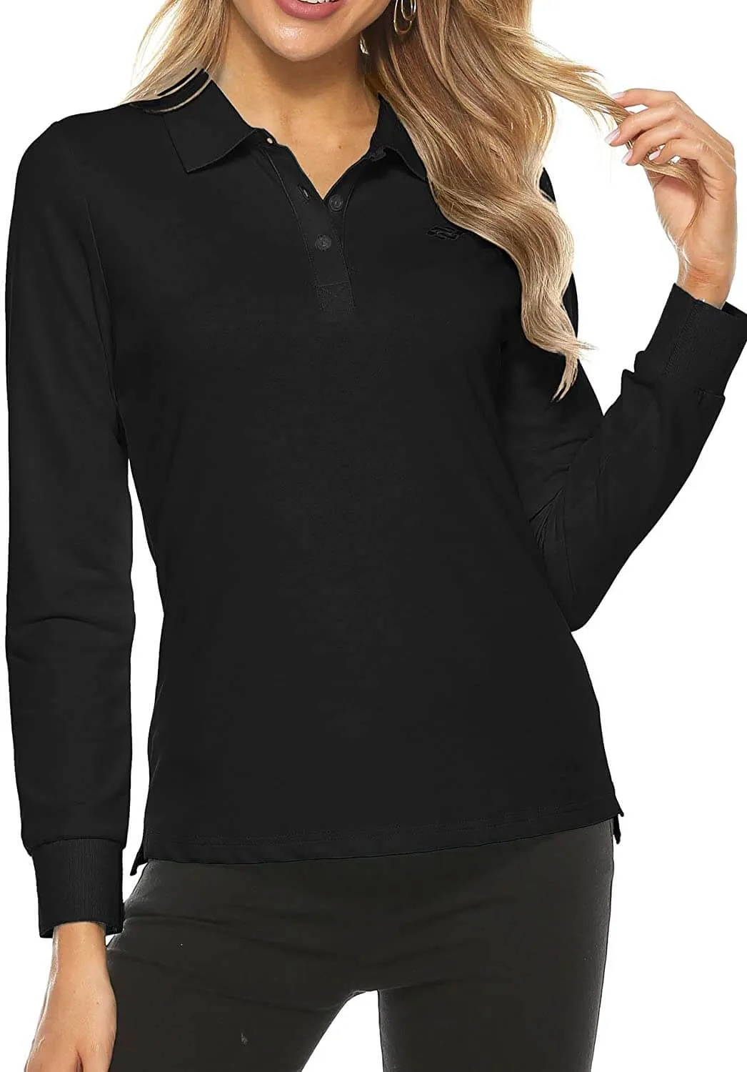 AjezMax Womens Golf Shirts Long Sleeve Polo Shirt