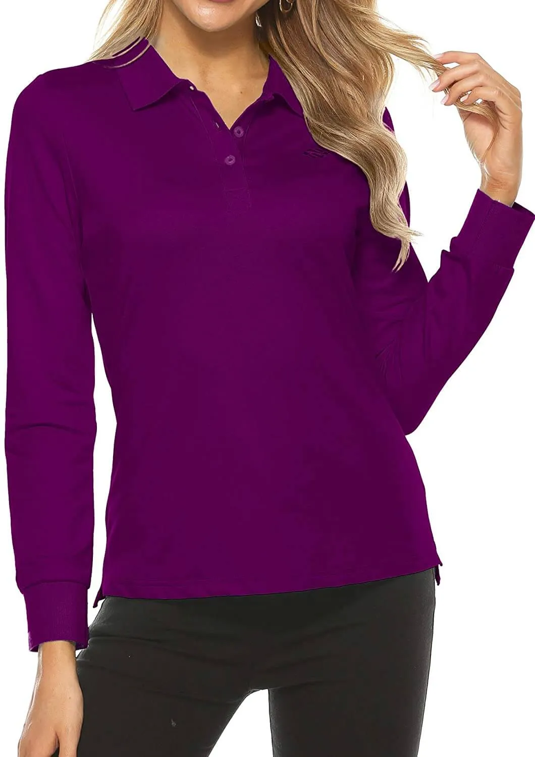 AjezMax Womens Golf Shirts Long Sleeve Polo Shirt