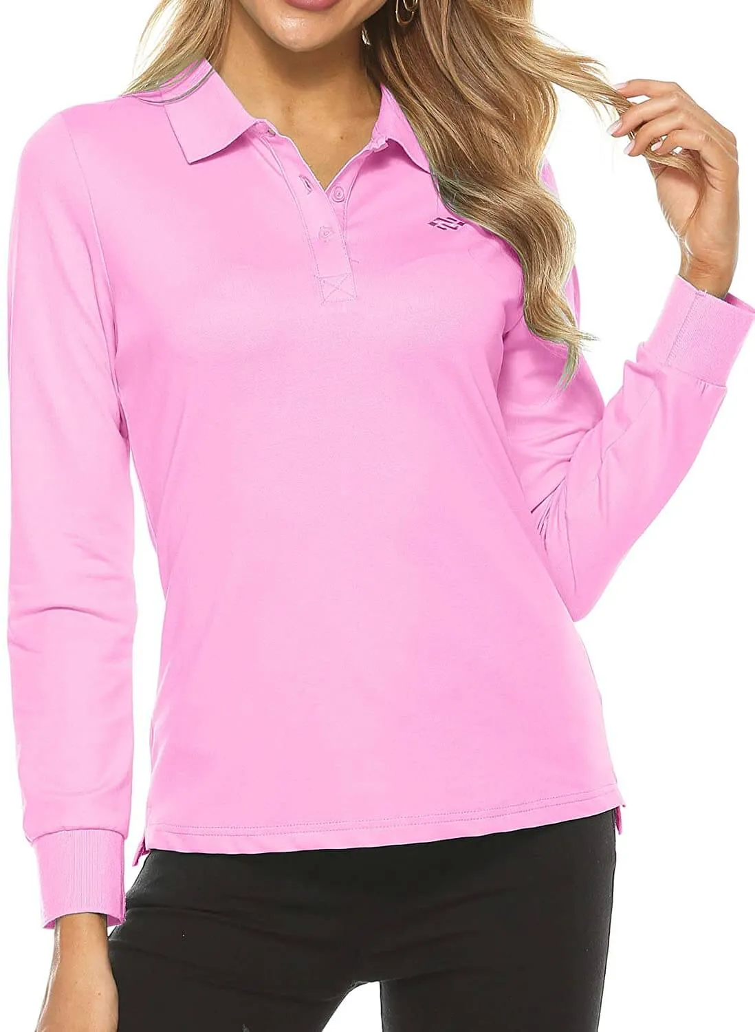 AjezMax Womens Golf Shirts Long Sleeve Polo Shirt