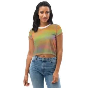 All-Over Print Crop Tee with Olivia colorful design (shipping from US & Europe)