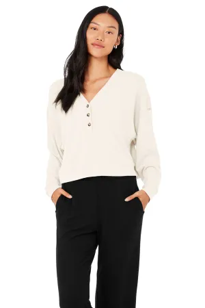 Alolux Soho Cropped Henley - Ivory