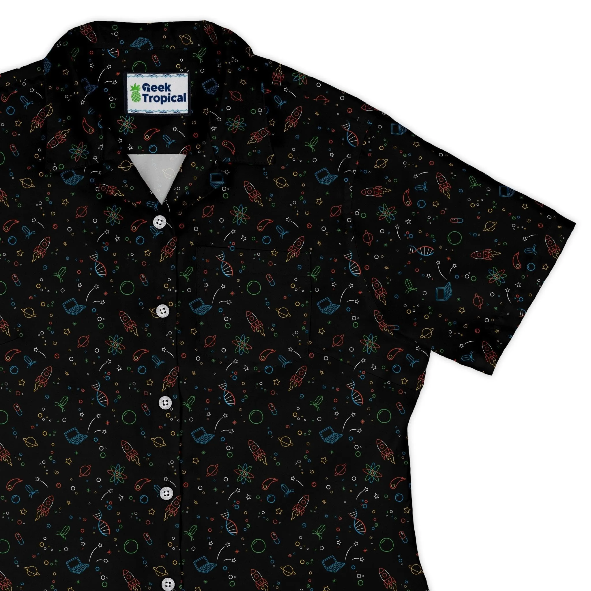 Always Science Icons Curvy Button Up Shirt