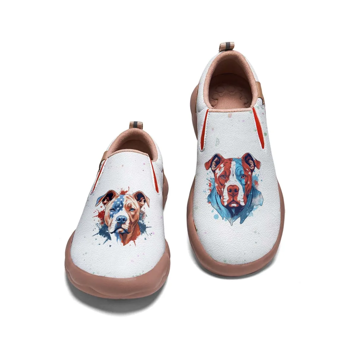 American Flag Pug Dog Slip On