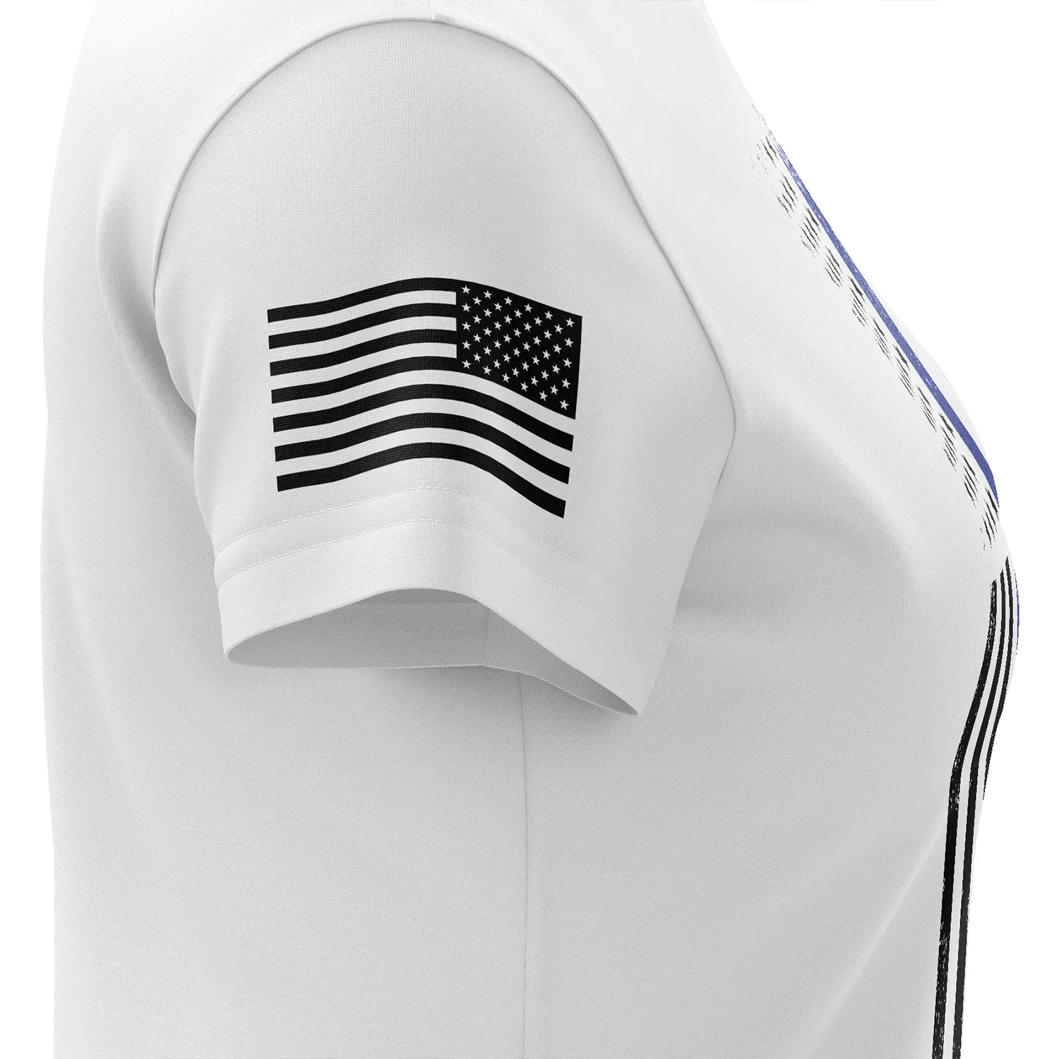 American Flag Thin Blue Line Women's Short Sleeve Shirt