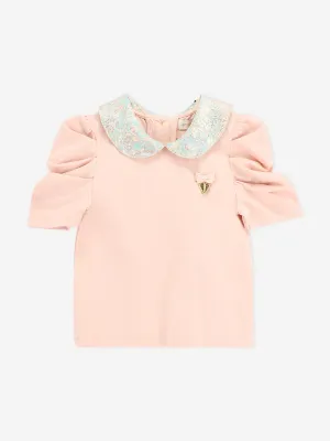 Angels Face Girls Marcy Paisley Collar Top in Pink