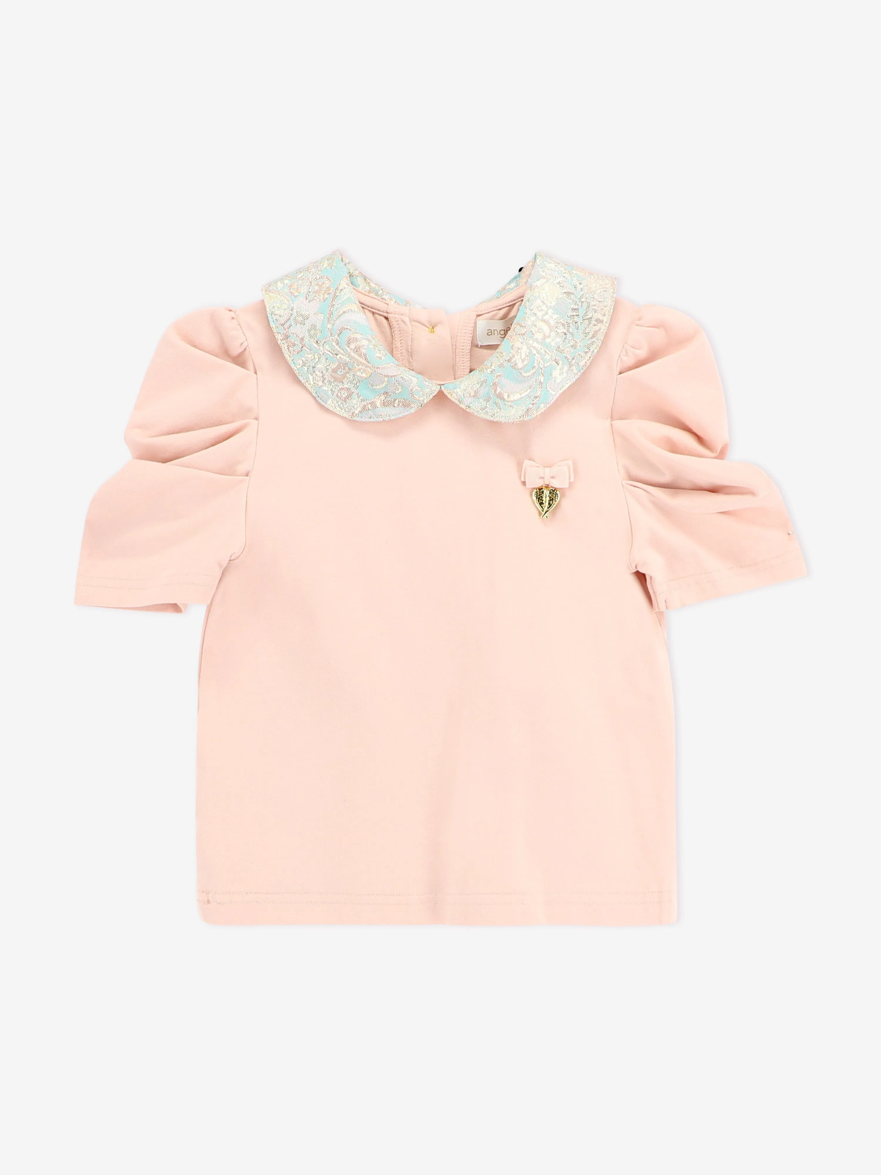 Angels Face Girls Marcy Paisley Collar Top in Pink