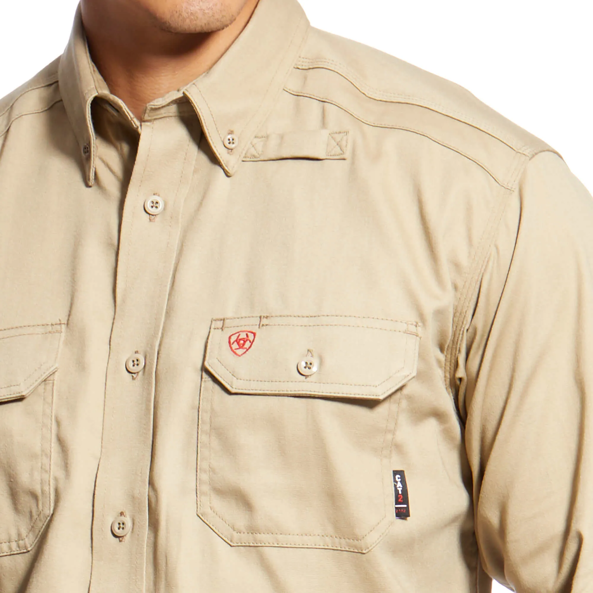 Ariat, FR Solid Work Shirt, 10012251, Khaki