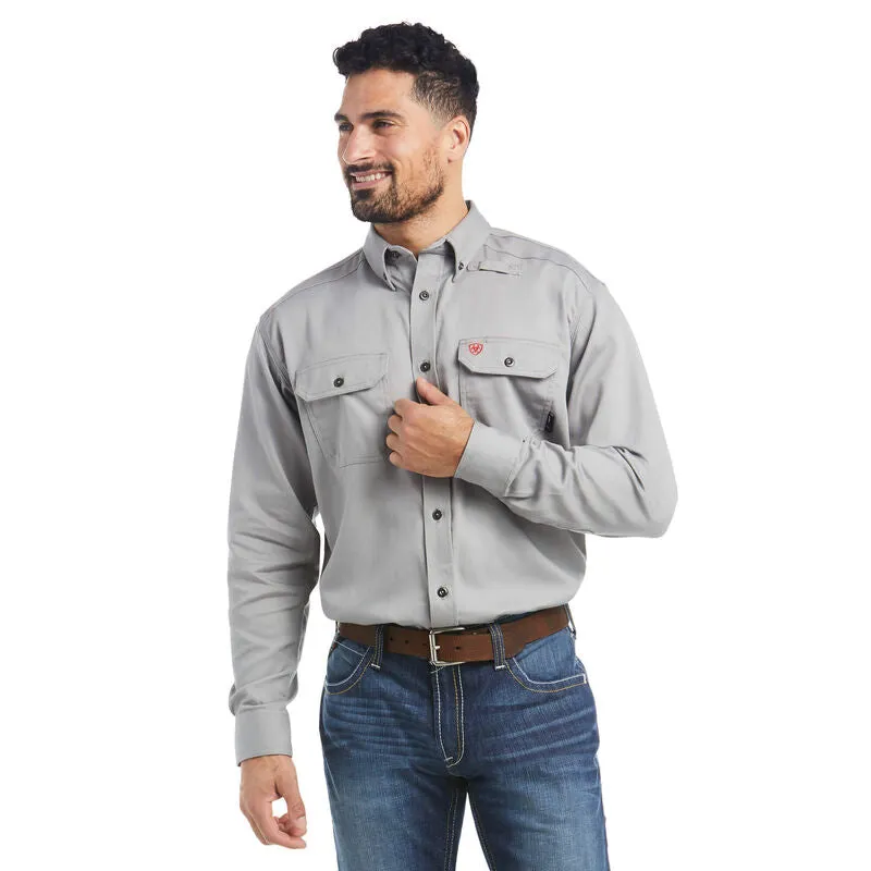 Ariat, FR Solid Work Shirt, 10012253, Silver Fox