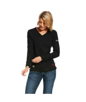 Ariat, Women's FR AC Crew Top, 10025382 , Black