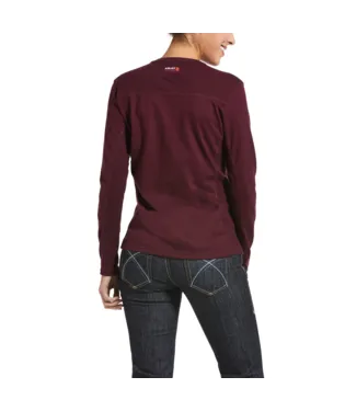 Ariat, Women's FR AC Crew Top, 10032958, Malbec