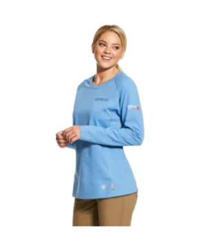 Ariat, Women's FR Air Crew T-Shirt, 10031020 & 10031021 , Sand Heather & Steel Blue Heather