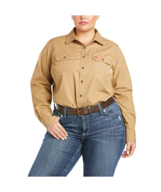 Ariat, Women's FR Featherlight Work Shirt, 10030335 & 10030336, Gunmetal & Khaki