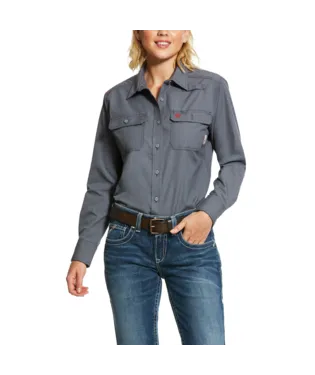 Ariat, Women's FR Featherlight Work Shirt, 10030335 & 10030336, Gunmetal & Khaki