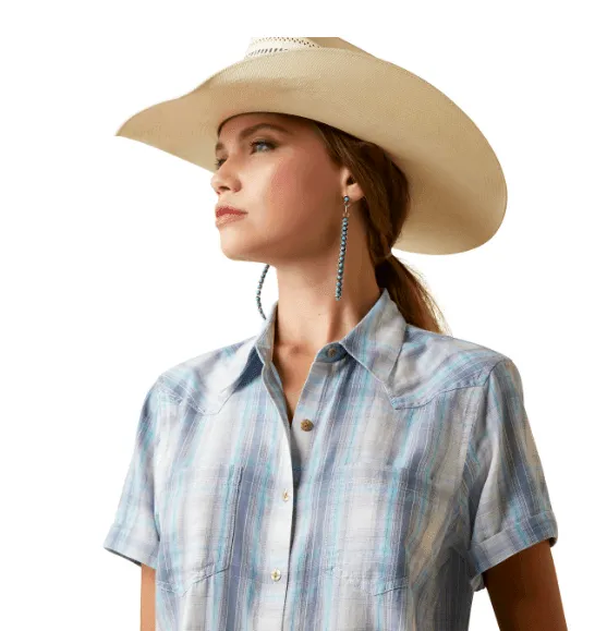 Ariat Women's REAL Billie Jean Summertime Plaid Short Sleeve Western Shirt 10045226