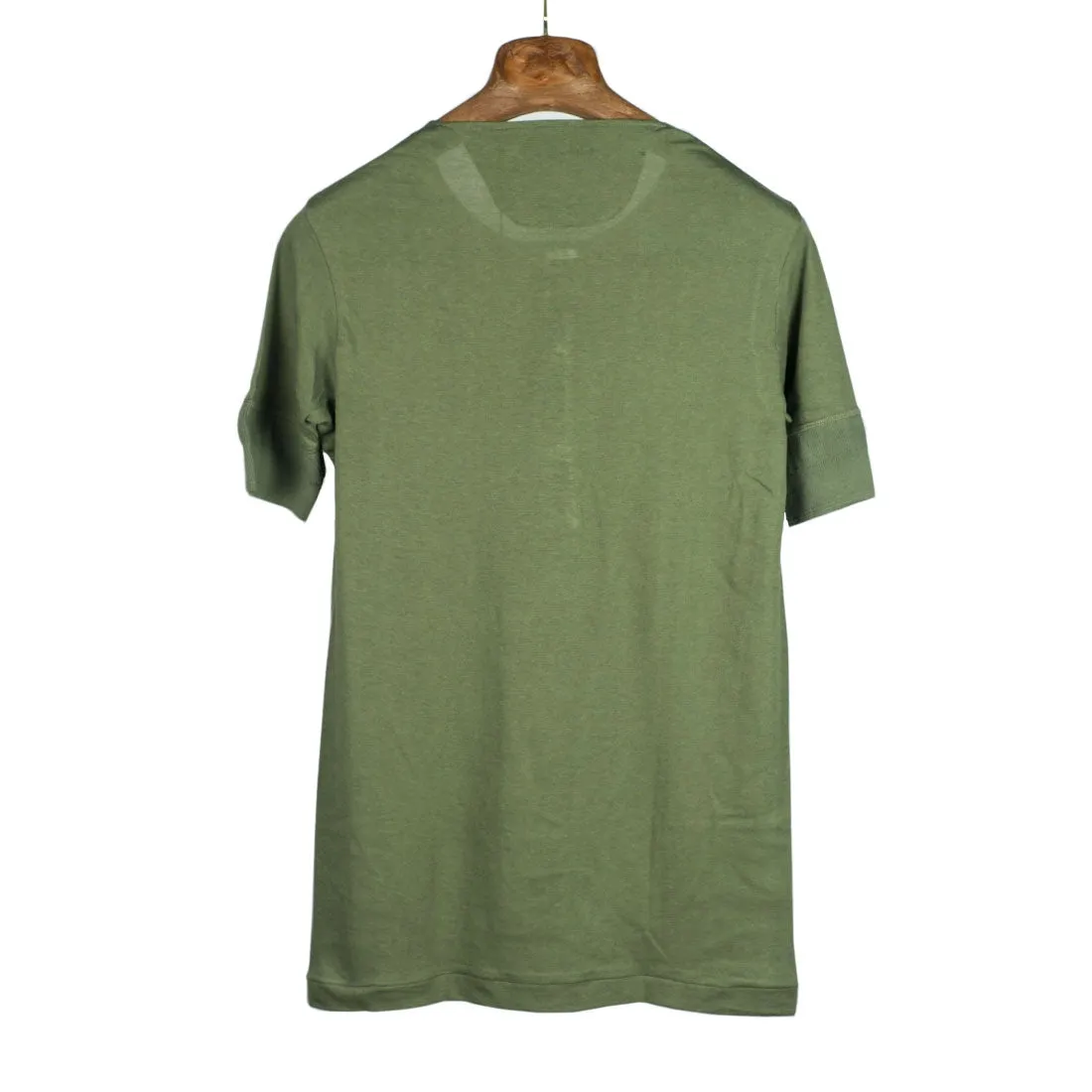 Army green short sleeve 103 Henley