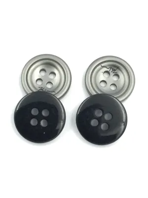 Ash 4-Hole Circular Plastic Shirt Button