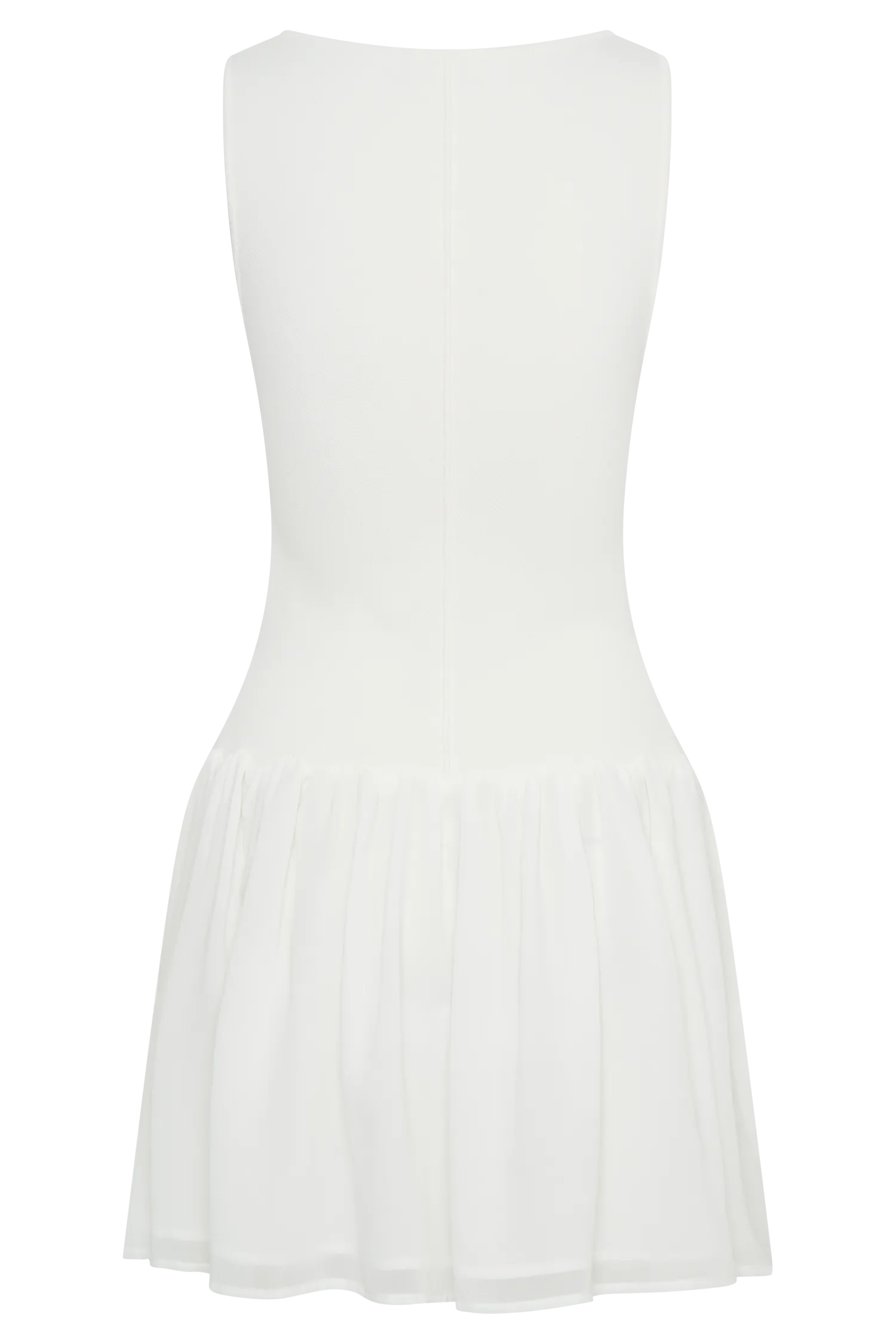 Ashleigh Knit And Chiffon Mini Dress - Ivory