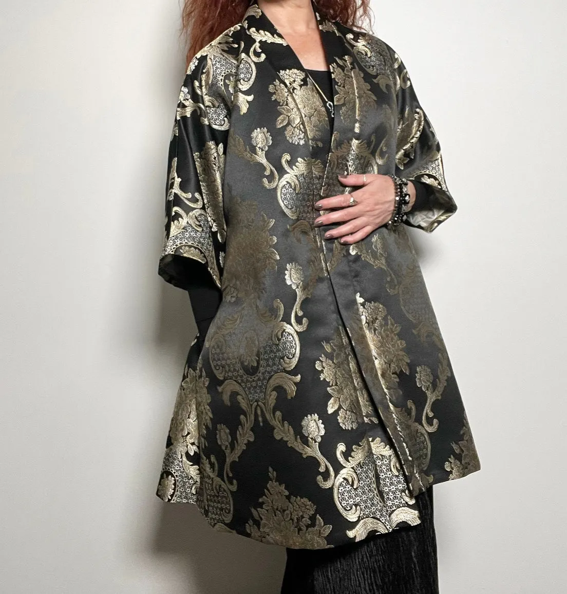 Audrey Swing Coat - One Of A Kind - Luxe black and gold