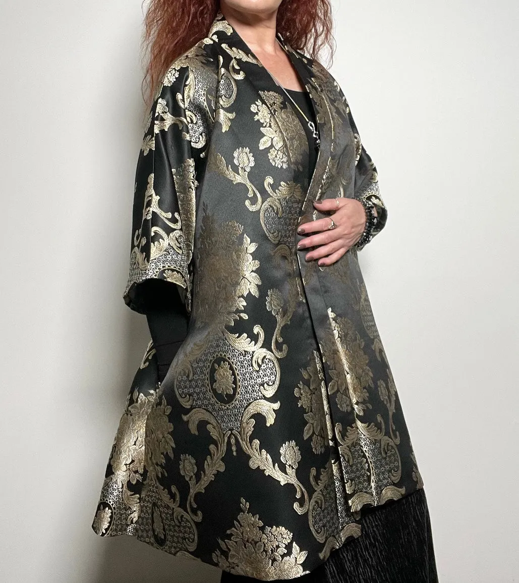 Audrey Swing Coat - One Of A Kind - Luxe black and gold