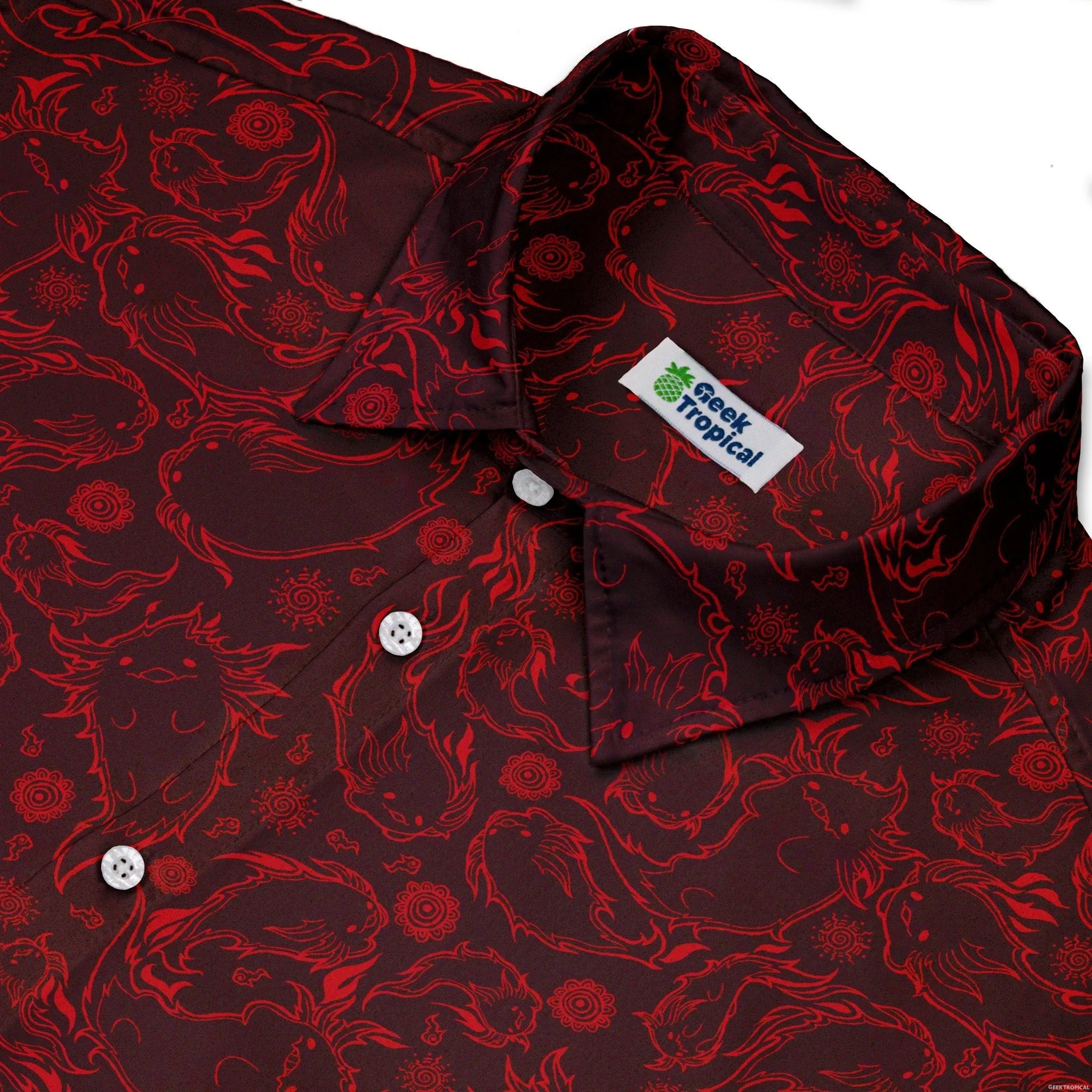 Axolotl Firebending Salamanders Button Up Shirt