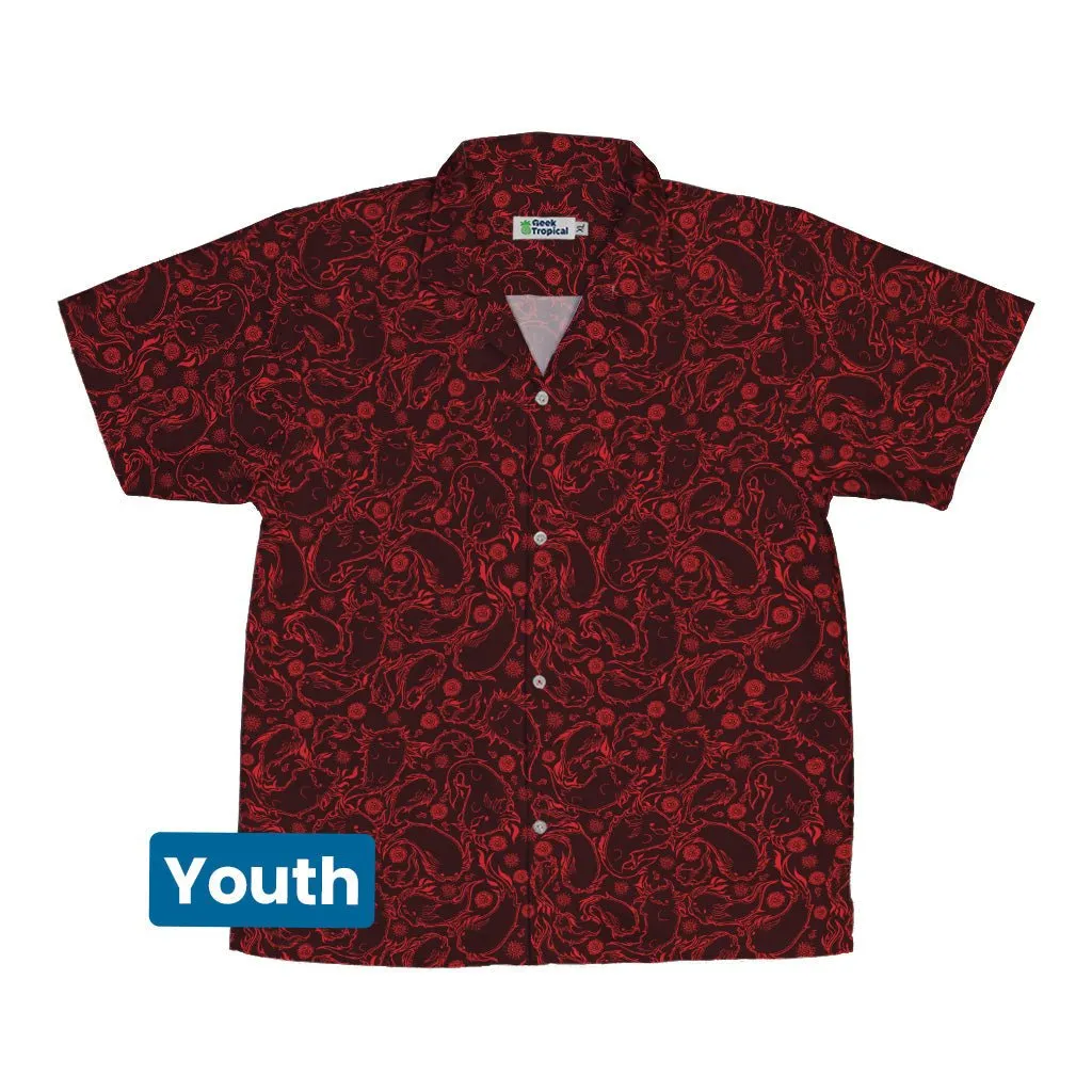 Axolotl Firebending Salamanders Youth Hawaiian Shirt