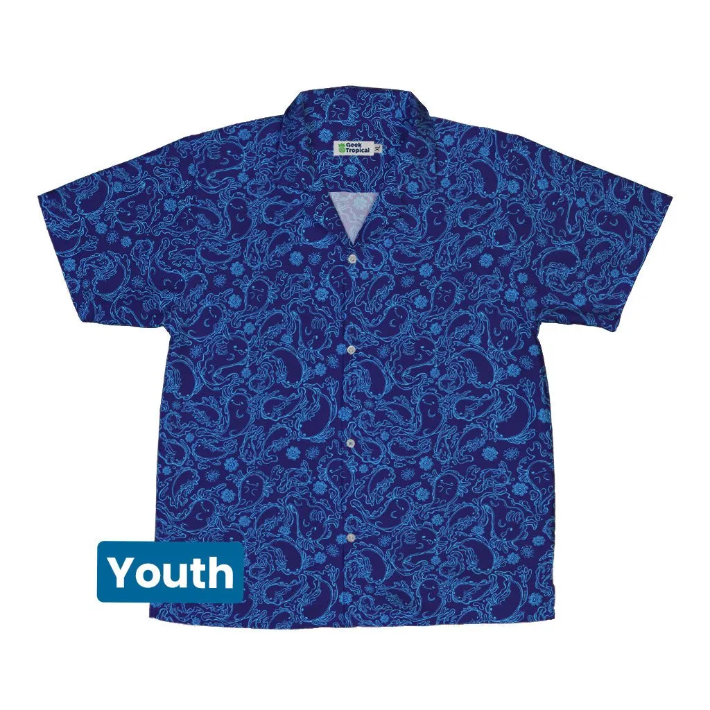 Axolotl Waterbending Salamanders Youth Hawaiian Shirt