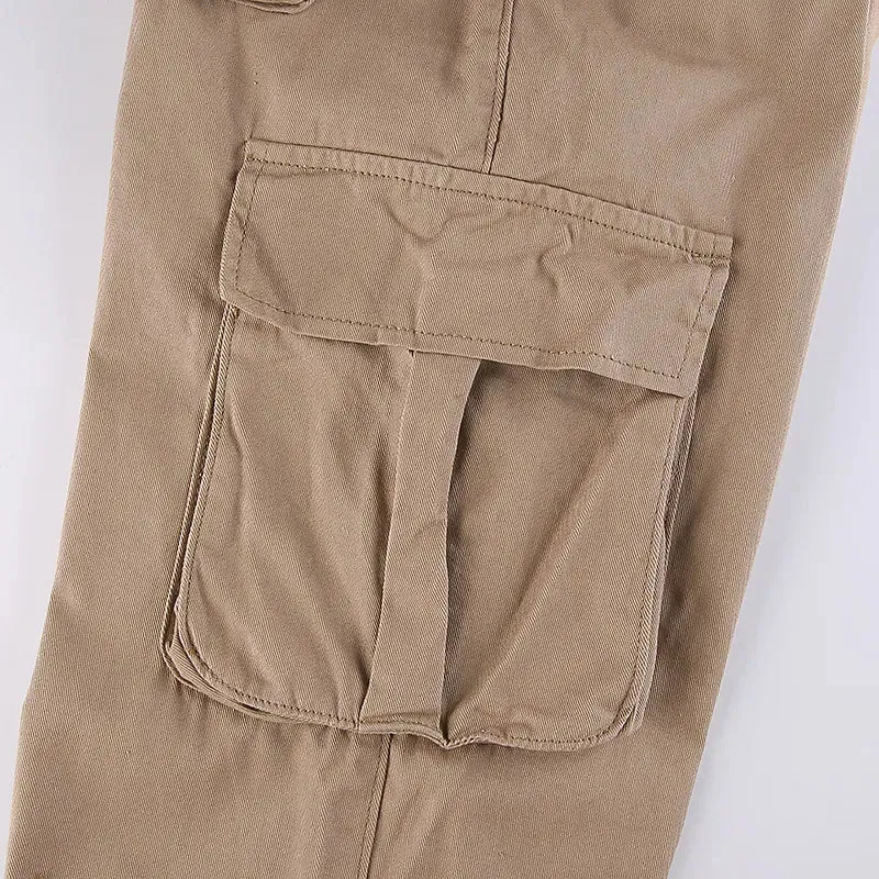 Baggy Wide Leg High Waist Straight Cargo Pants