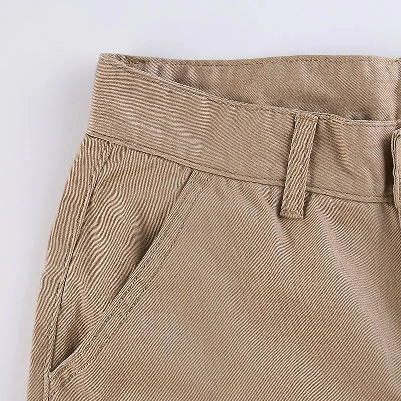 Baggy Wide Leg High Waist Straight Cargo Pants