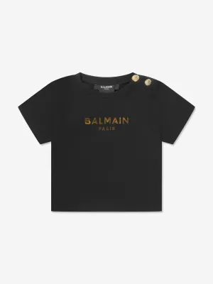 Balmain Baby Logo T-Shirt in Black