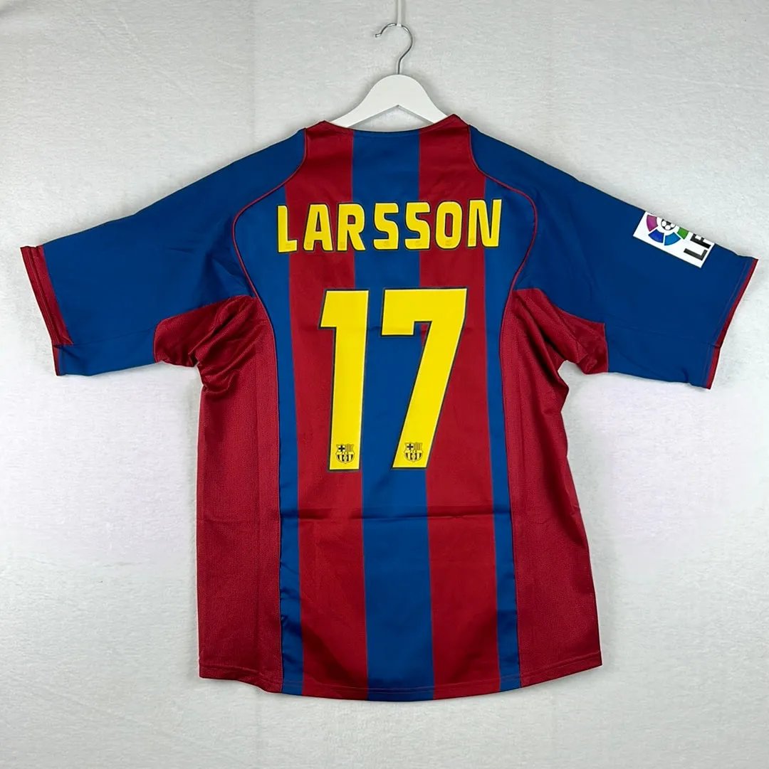 Barcelona 2004-2005 Home Shirt - Larsson 17 - Mint Condition