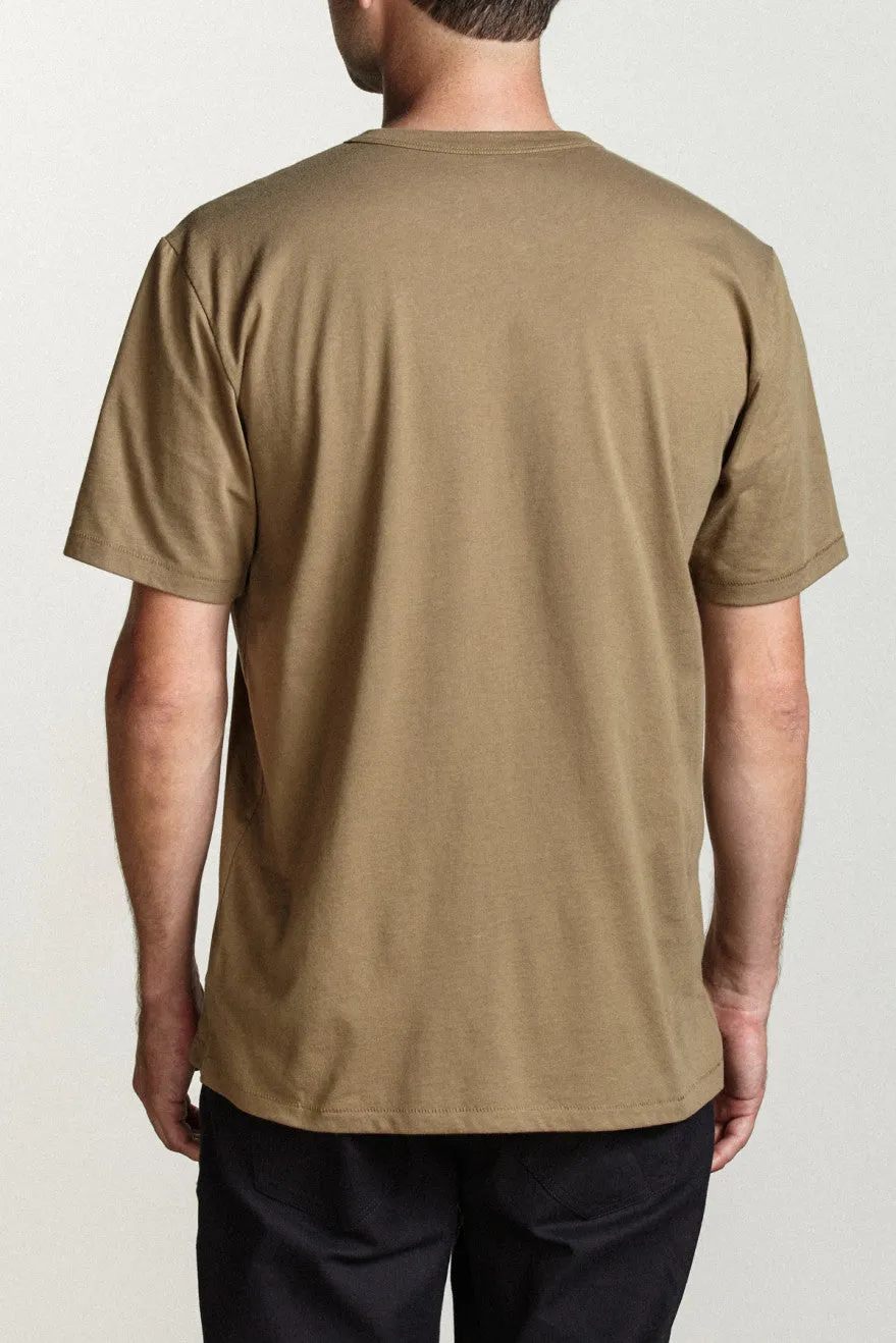 Basic S/S Henley - Dusty Olive