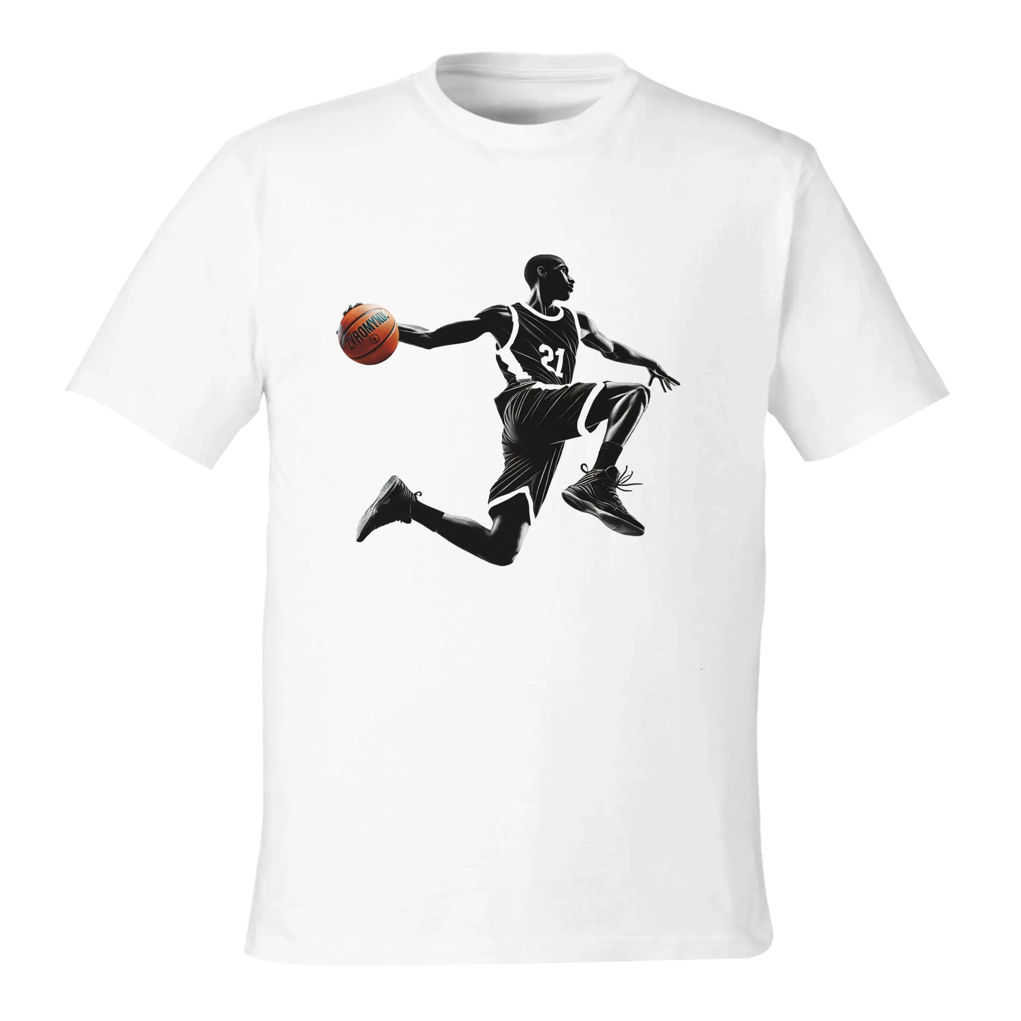 Basketball Player Mid-Air, Unisex Reclaimist Crewneck T-Shirt | Econscious EC1070