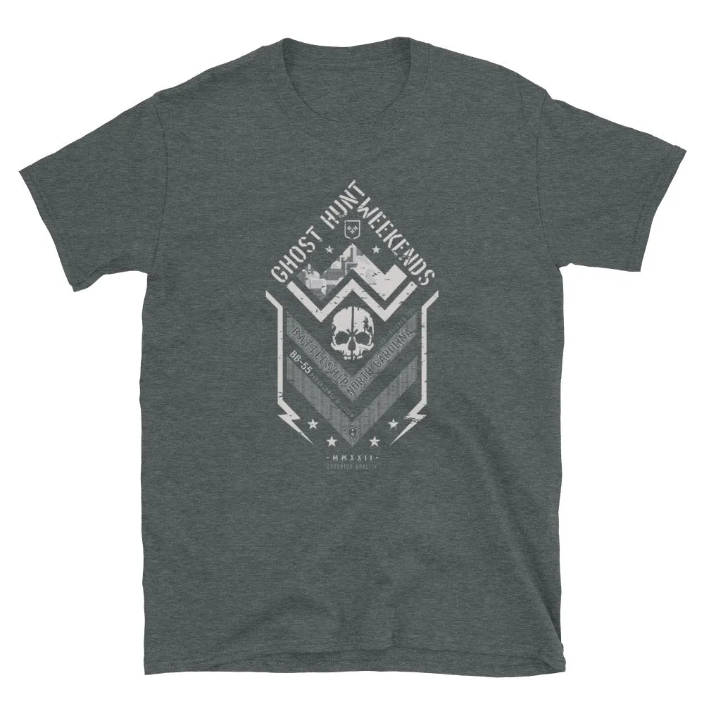 Battleship North Carolina Grey on Grey Graphic Tee