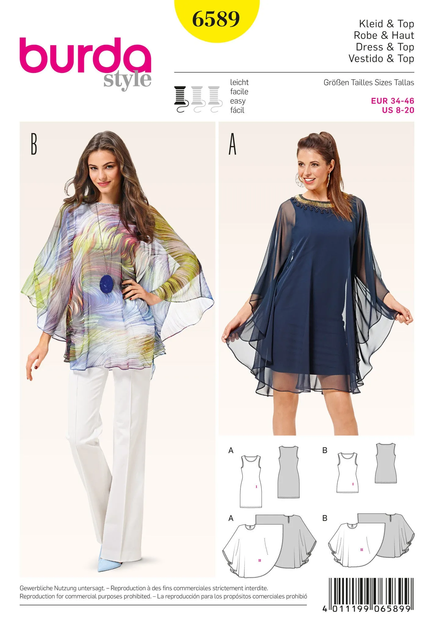 BD6589 Burda Style Pattern 6589 Dress and Top