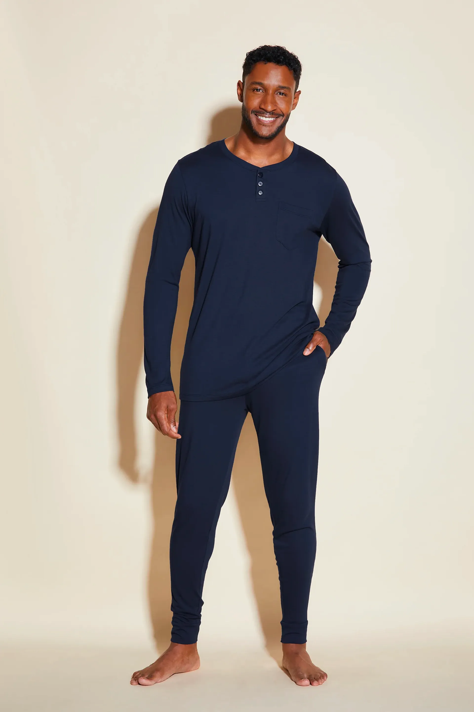 Bella Men's Henley & Jogger Set Navy