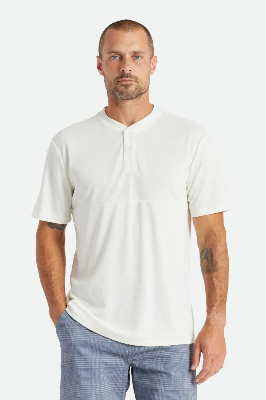 Beta Square Utility S/S Henley Knit - Off White